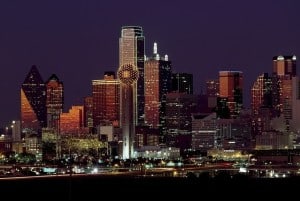 Dallas Texas skyline at night